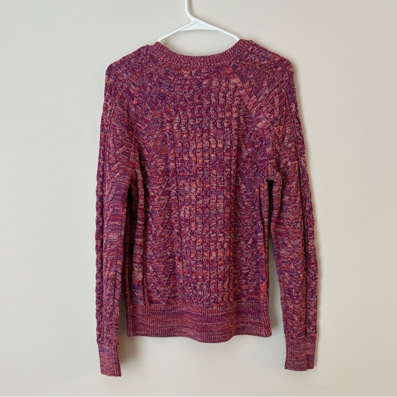 GAP Pink Marled Cable-Knit Crewneck Sweater - Picture 5 of 7